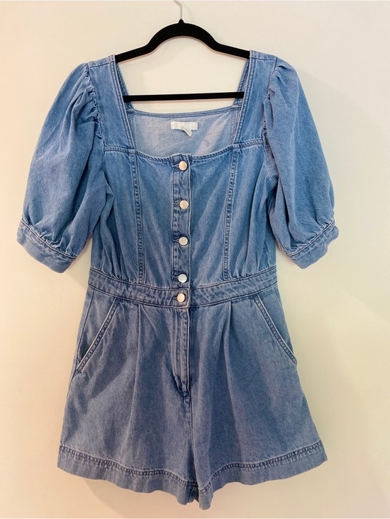 H&M Pants - H&M Light Blue Denim Romper with Button Front